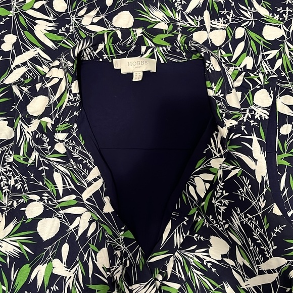 Hobbs London Nadia Sleeveless Jersey Dress Floral Leaf Navy Pattern - Picture 16 of 16